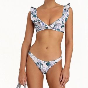 NWT Zimmermann 0 Cassia Waterfall Frill Bikini